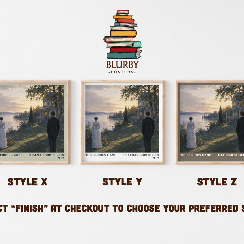 The Serious Game literary print in frame leaning in hallway – literary fiction wall art
