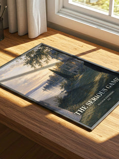 The Serious Game watercolour book poster framed on wall – literary fiction wall art