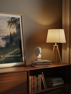 The Serious Game watercolour print on bookshelf – Hjalmar Soderberg fan gift