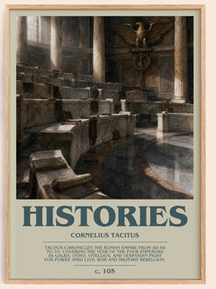Histories bookish book poster by Cornelius Tacitus – framed literary art print