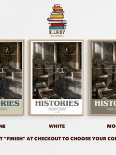 Histories book cover print framed by window – Stone, White and Mocha side by side – choose your colour