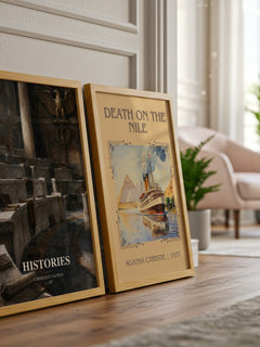 Histories watercolour print framed by window – literary home decor