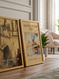 The Jewish War watercolour print framed by window – literary home decor