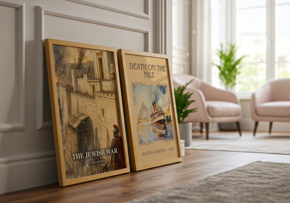 The Jewish War watercolour print framed by window – literary home decor