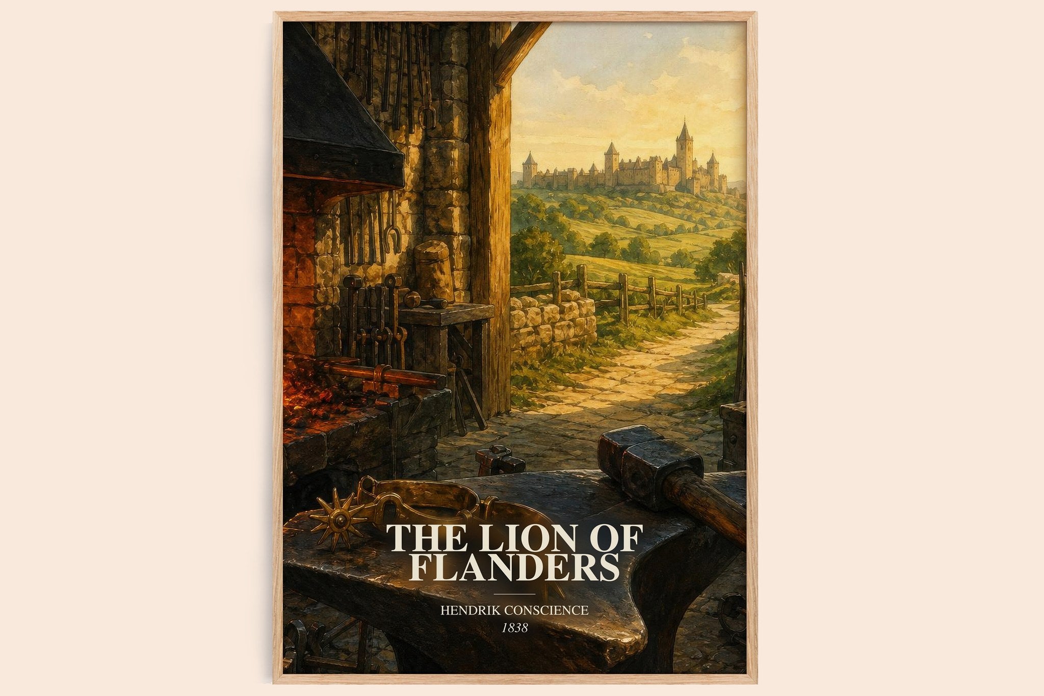Lion of Flanders Book Watercolour Illustration by Hendrik Conscience
