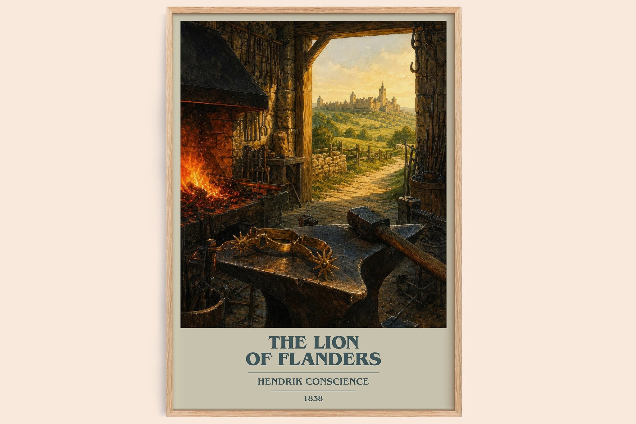 The Lion of Flanders Book Cover Poster by Hendrik Conscience