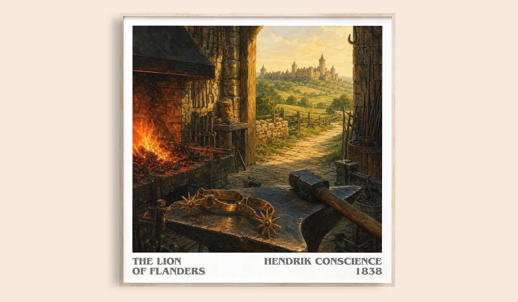 The Lion of Flanders Literary Art Print by Hendrik Conscience