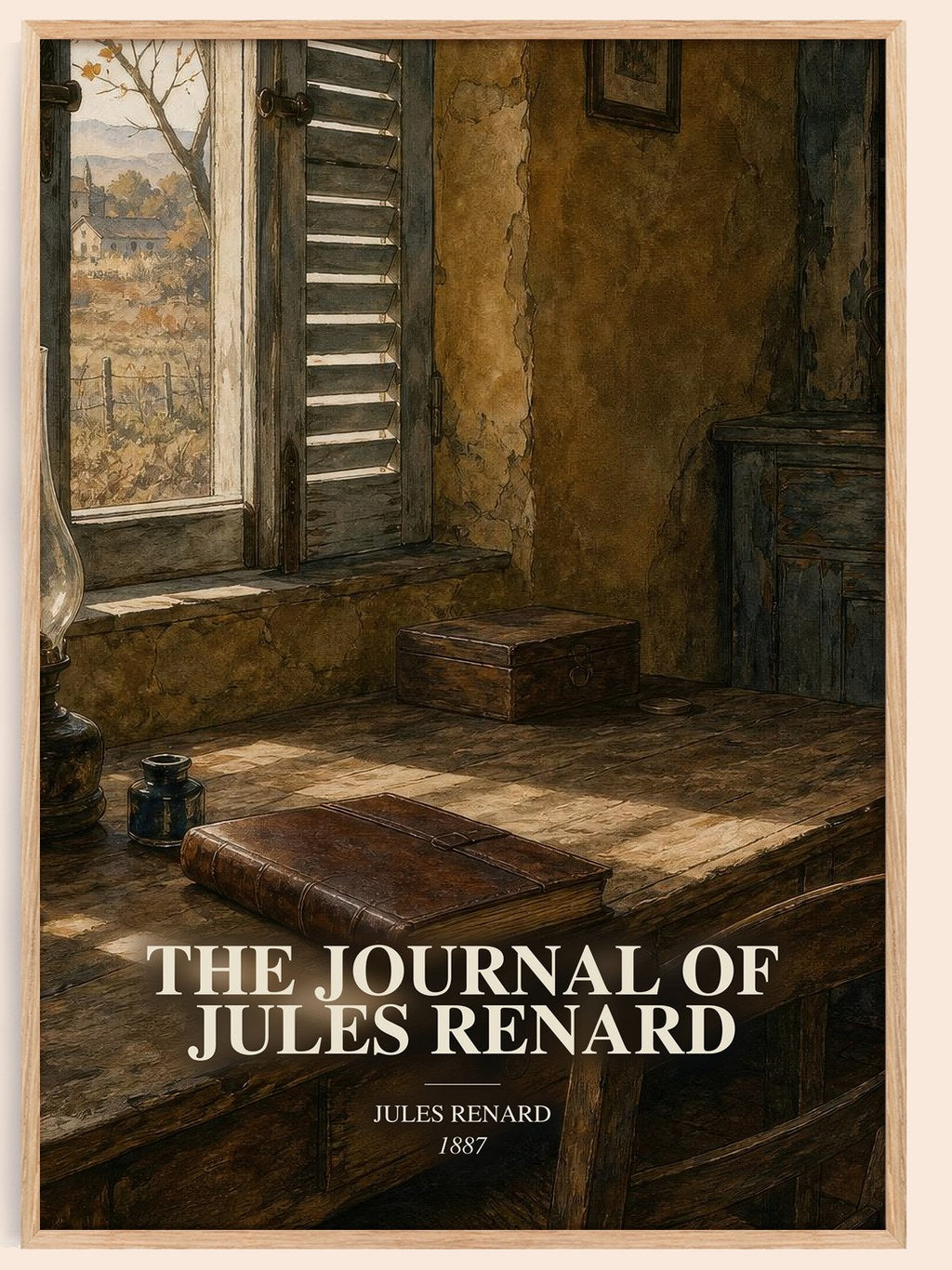 The Journal of Jules Renard watercolour book poster by Jules Renard – framed literary art print