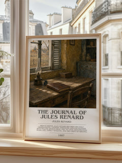 The Journal of Jules Renard Bookish Wall Art by Jules Renard – framed print by a bright window