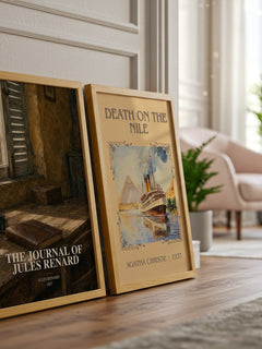 The Journal of Jules Renard watercolour print framed by window – literary home decor