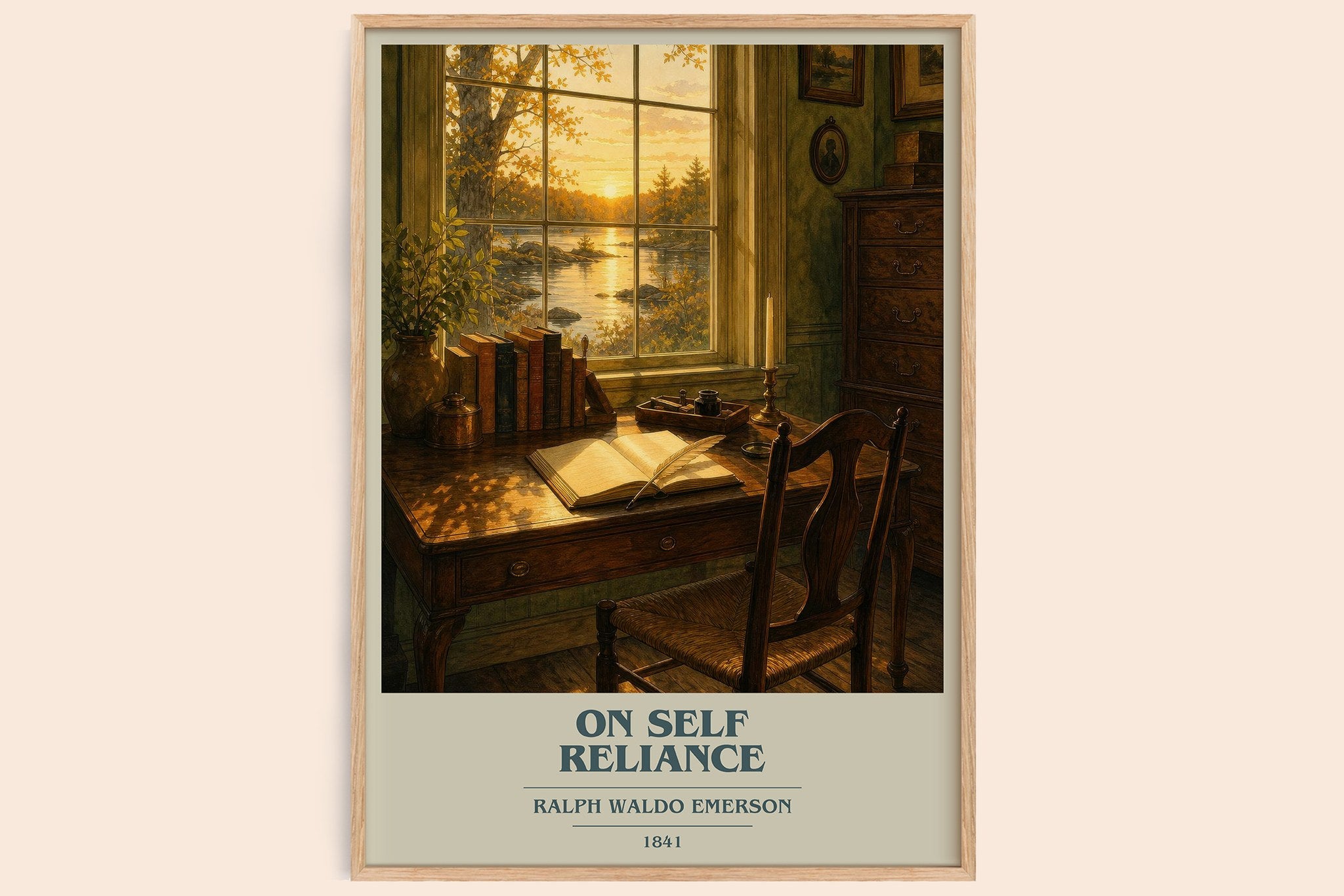 On Self Reliance Book Cover Poster by Ralph Waldo Emerson