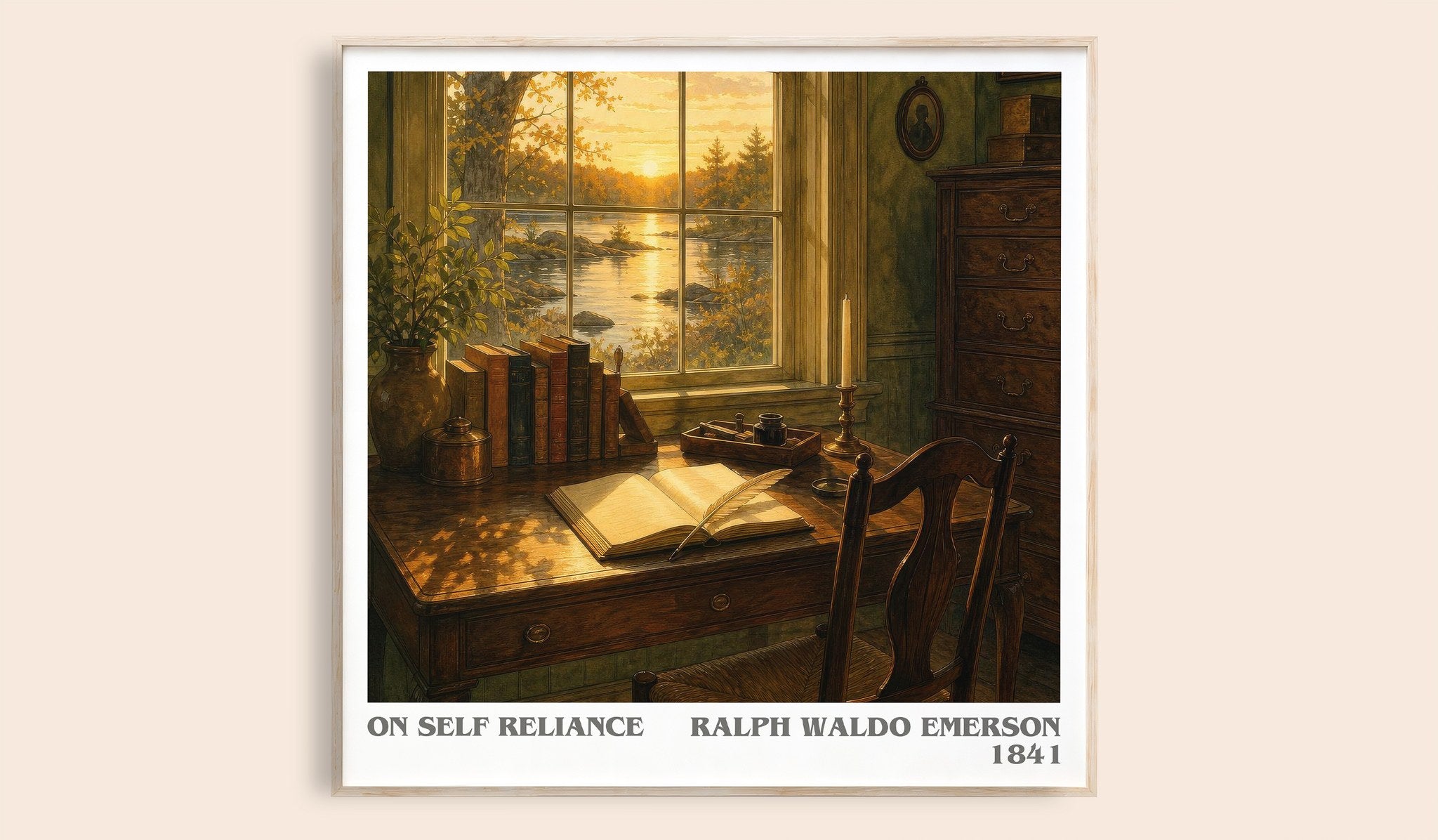 On Self Reliance Literary Art Print by Ralph Waldo Emerson