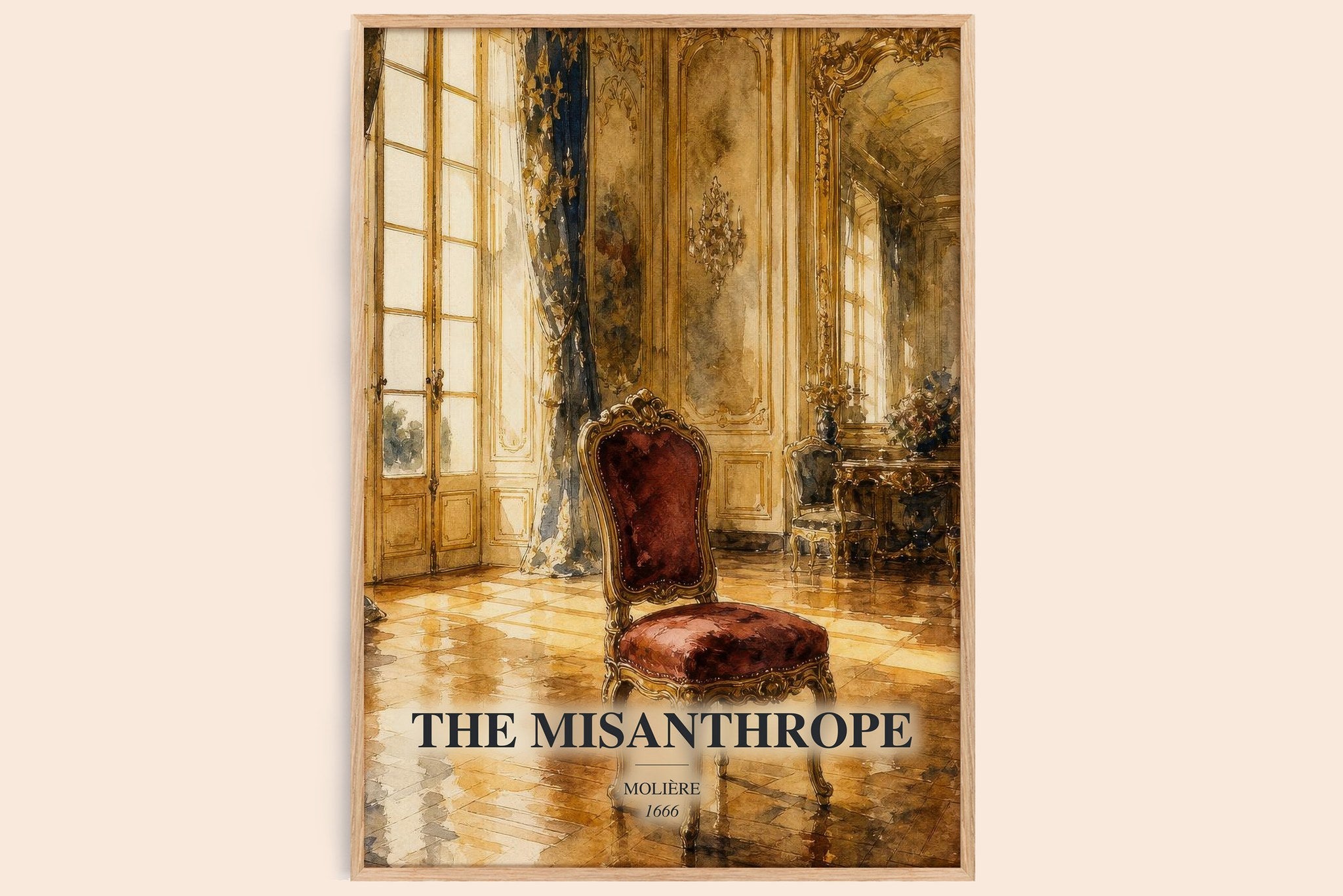 The Misanthrope Book Watercolour Illustration by Molière