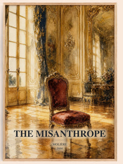 The Misanthrope watercolour book poster by Molière – framed literary art print