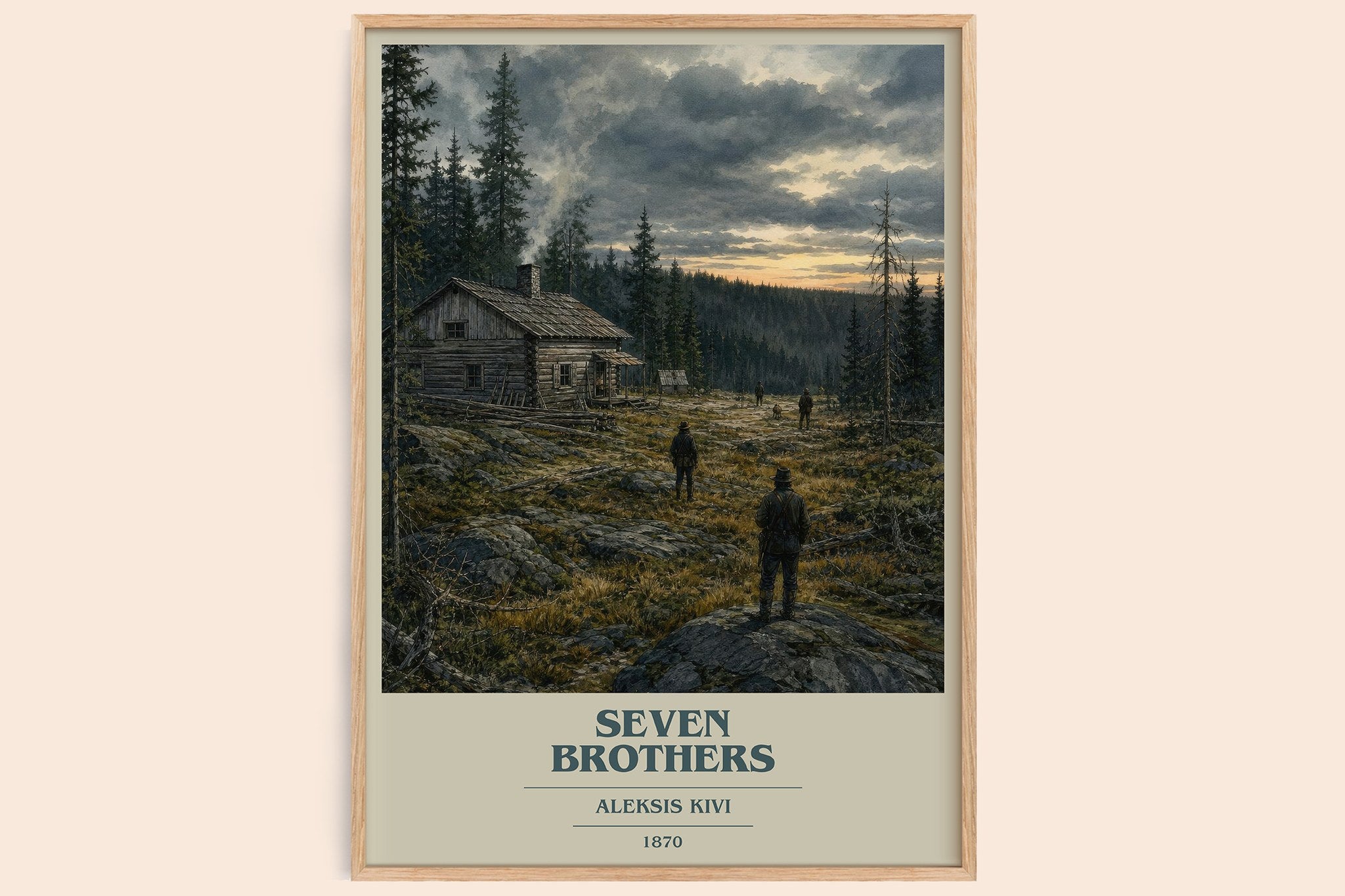 Seven Brothers Book Cover Poster by Aleksis Kivi