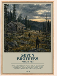 Seven Brothers Bookish Wall Art by Aleksis Kivi – framed poster