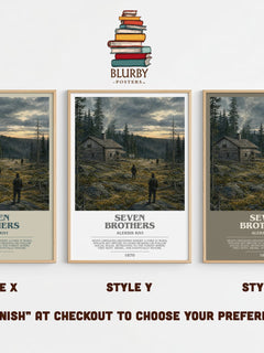 Seven Brothers Bookish Wall Art by Aleksis Kivi – Style X, Y and Z side by side – choose your finish