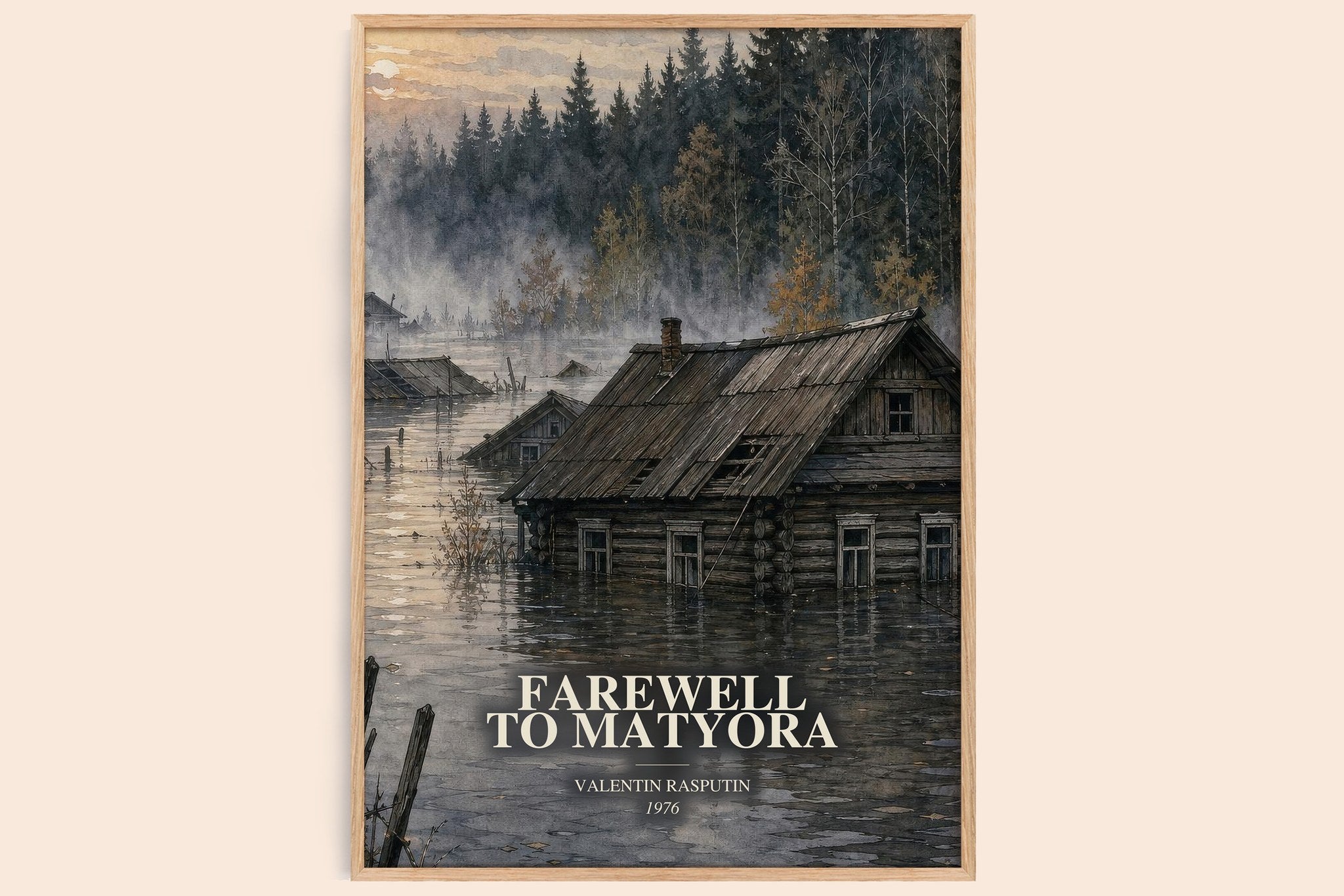 Farewell To Matyora Book Watercolour Illustration by Valentin Rasputin