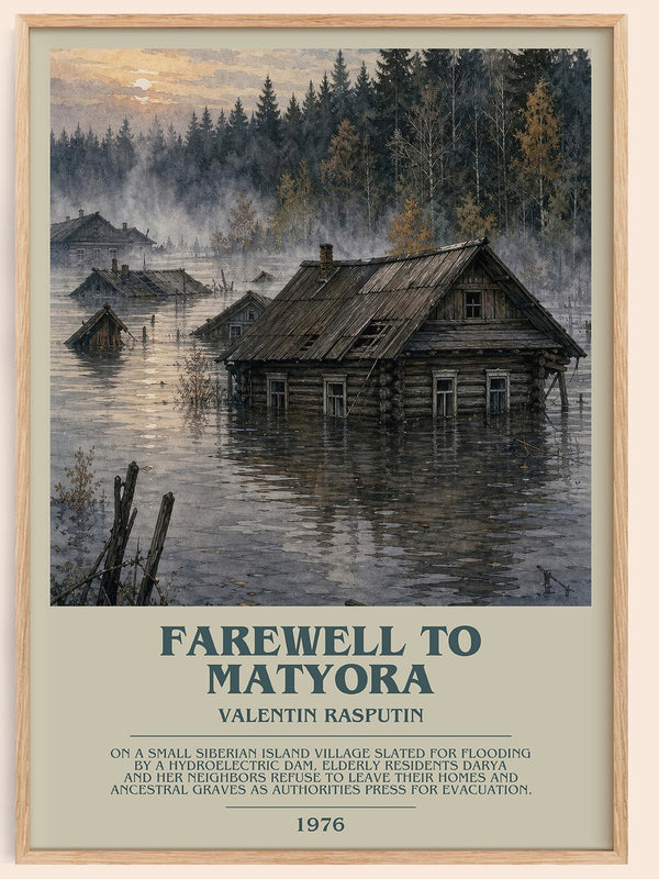 Farewell To Matyora Bookish Wall Art by Valentin Rasputin – framed poster