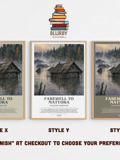 Farewell To Matyora Bookish Wall Art by Valentin Rasputin – Style X, Y and Z side by side – choose your finish