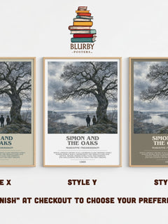 Simon and the Oaks Bookish Wall Art by Marianne Fredriksson – Style X, Y and Z side by side – choose your finish