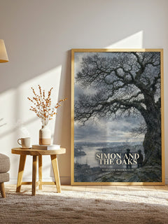 Simon and the Oaks watercolour print in frame leaning in hallway – historical fiction wall art