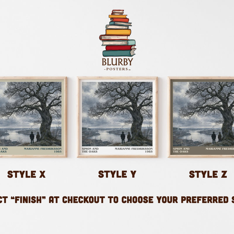Simon and the Oaks literary print in frame leaning in hallway – historical fiction wall art