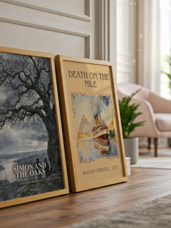 Simon and the Oaks watercolour print framed by window – literary home decor