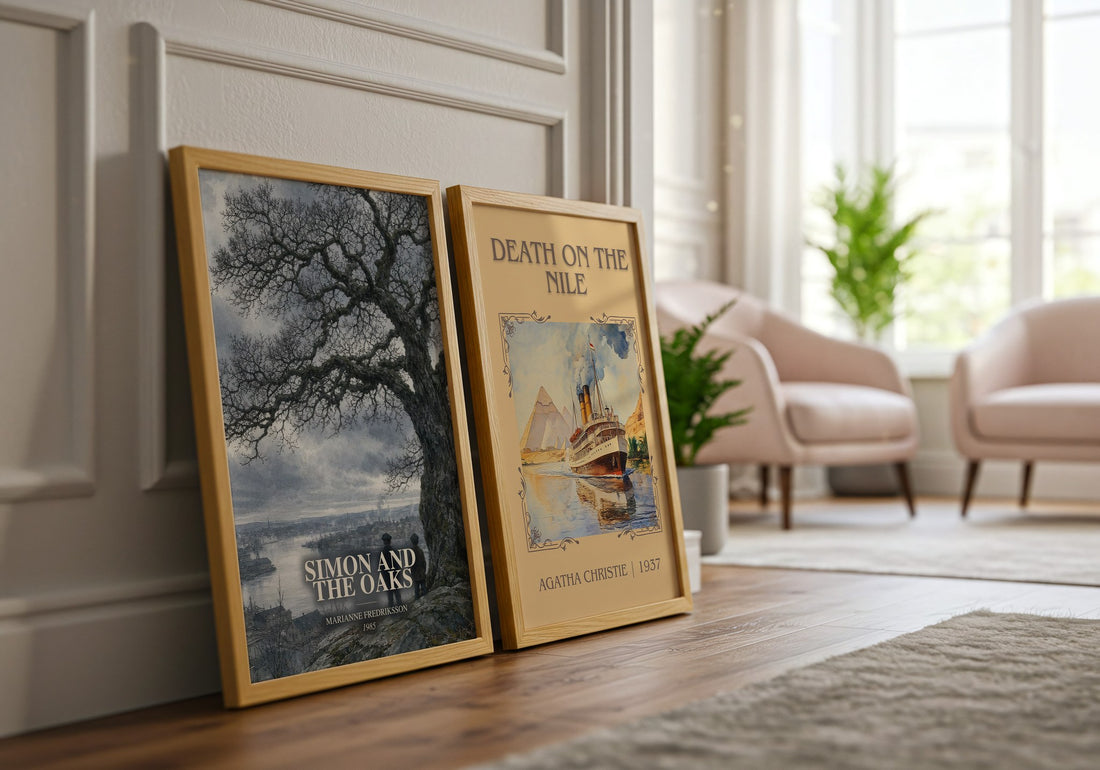 Simon and the Oaks watercolour print framed by window – literary home decor