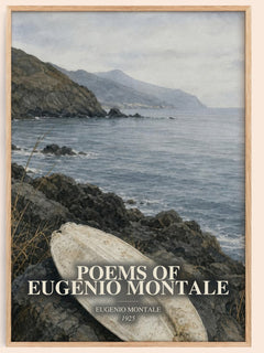 Poems of Eugenio Montale watercolour book poster by Eugenio Montale – framed literary art print