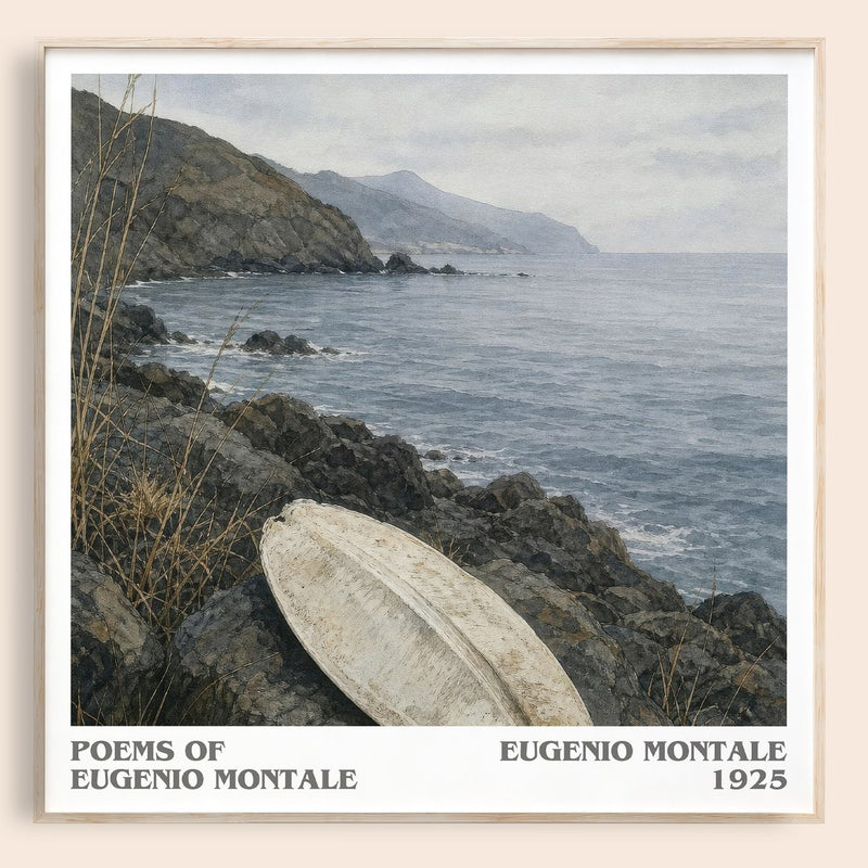 Poems of Eugenio Montale literary book poster by Eugenio Montale – framed literary art print