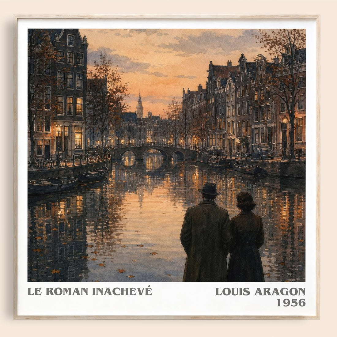 Le Roman Inachevé literary book poster by Louis Aragon – framed literary art print