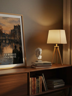 Le Roman Inachevé watercolour print on bookshelf – Louis Aragon fan gift