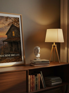 Machine Dreams watercolour print on bookshelf – Jayne Anne Phillips fan gift