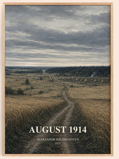 August 1914 watercolour book poster by Aleksandr Solzhenitsyn – framed literary art print