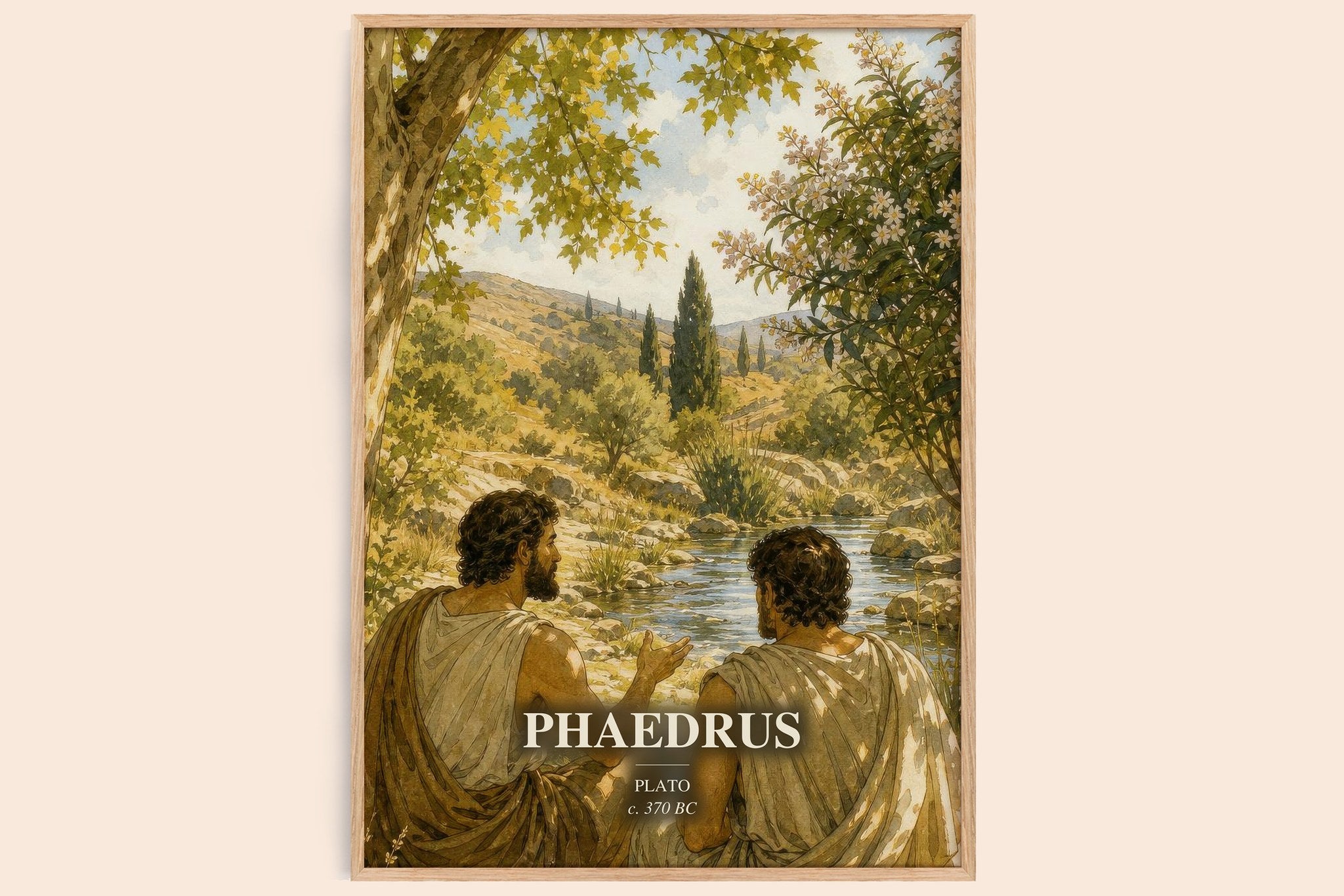 Phaedrus Book Watercolour Illustration by Plato