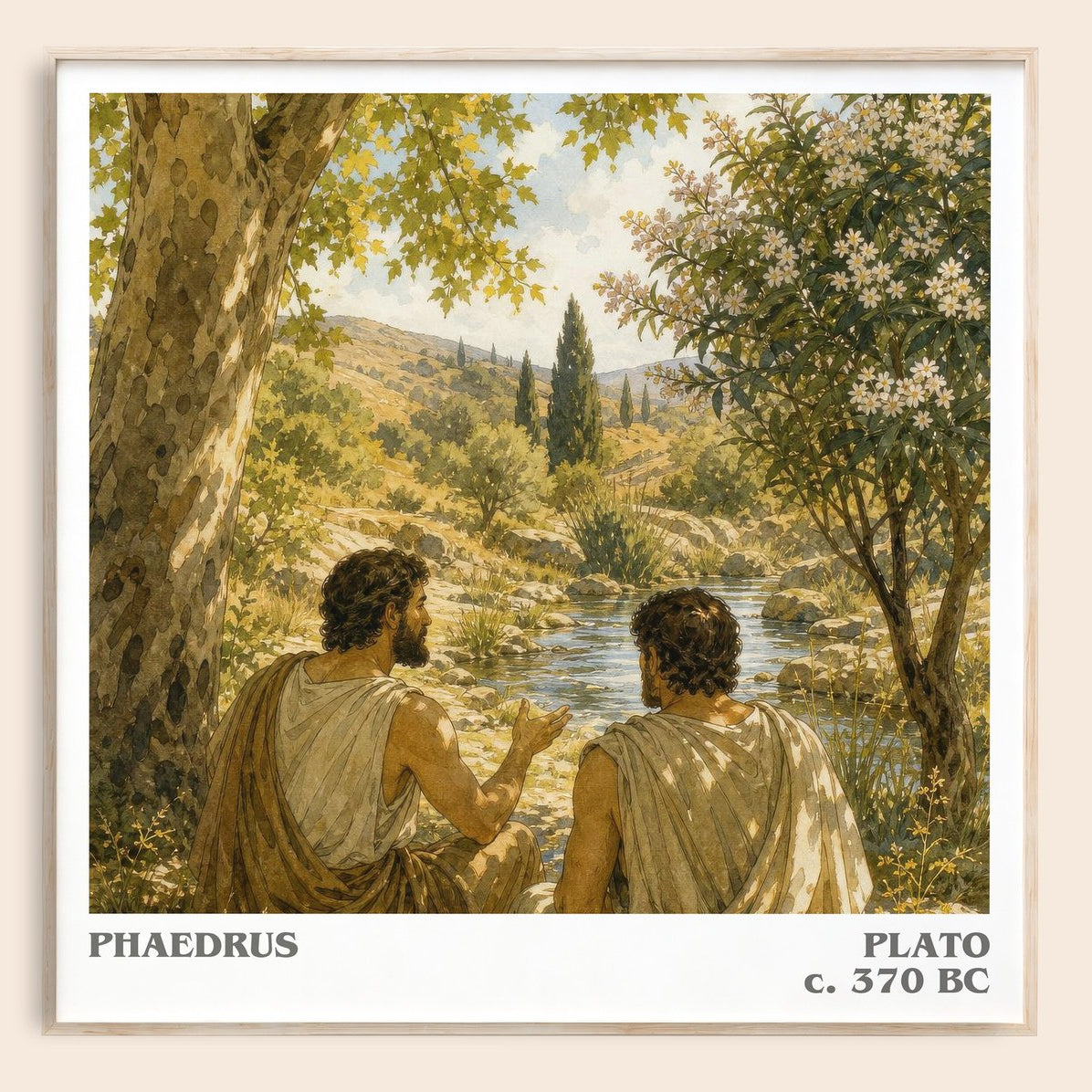 Phaedrus literary book poster by Plato – framed literary art print