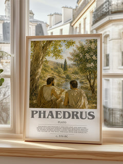 Phaedrus bookish print in frame leaning in hallway – philosophy wall art