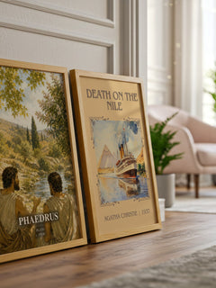 Phaedrus watercolour print framed by window – literary home decor