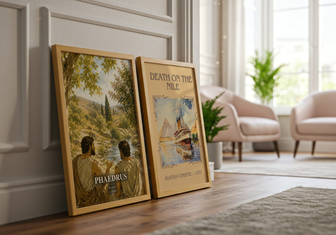 Phaedrus watercolour print framed by window – literary home decor