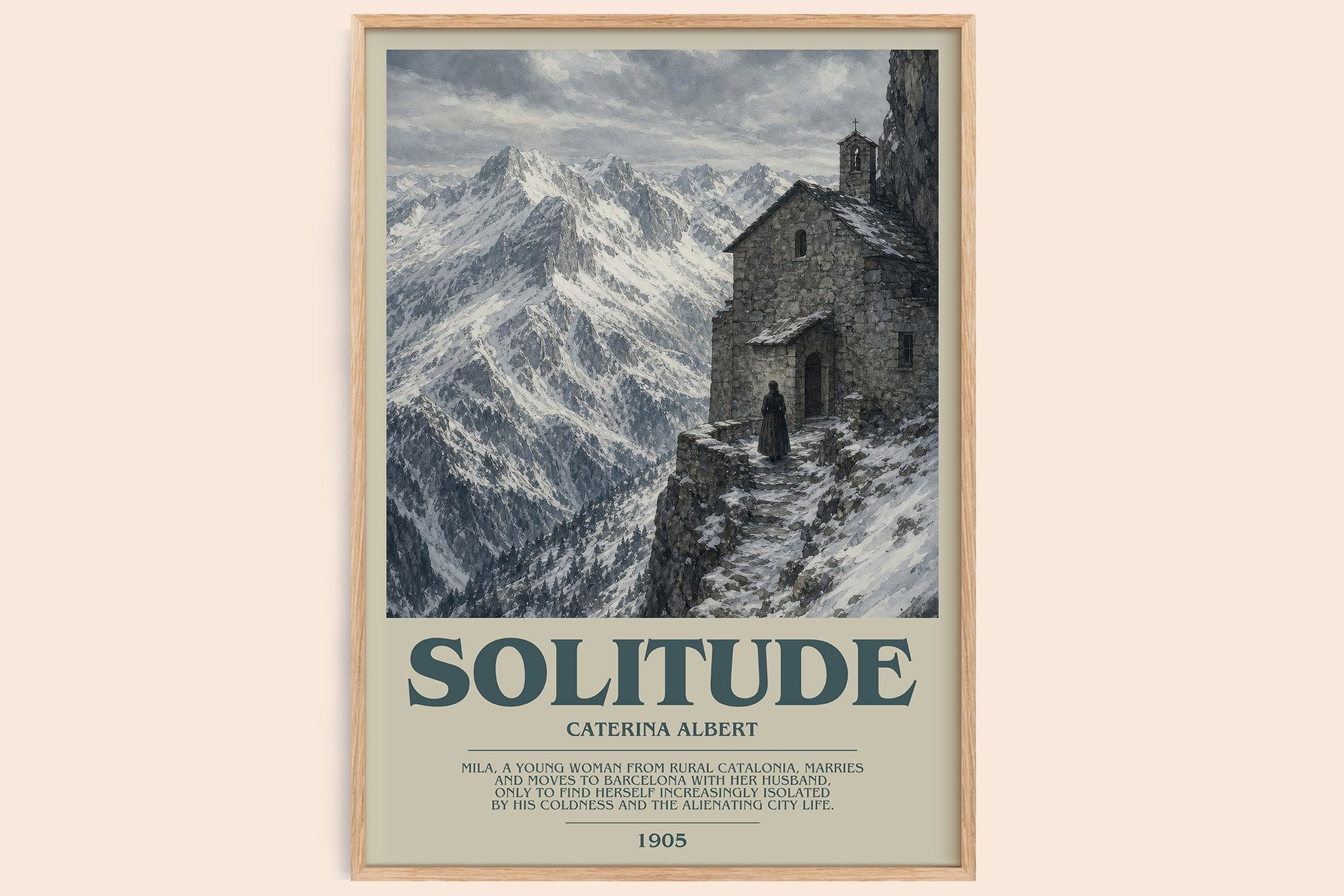Solitude Bookish Wall Art by Caterina Albert