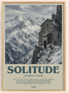 Solitude Bookish Wall Art by Caterina Albert – framed poster