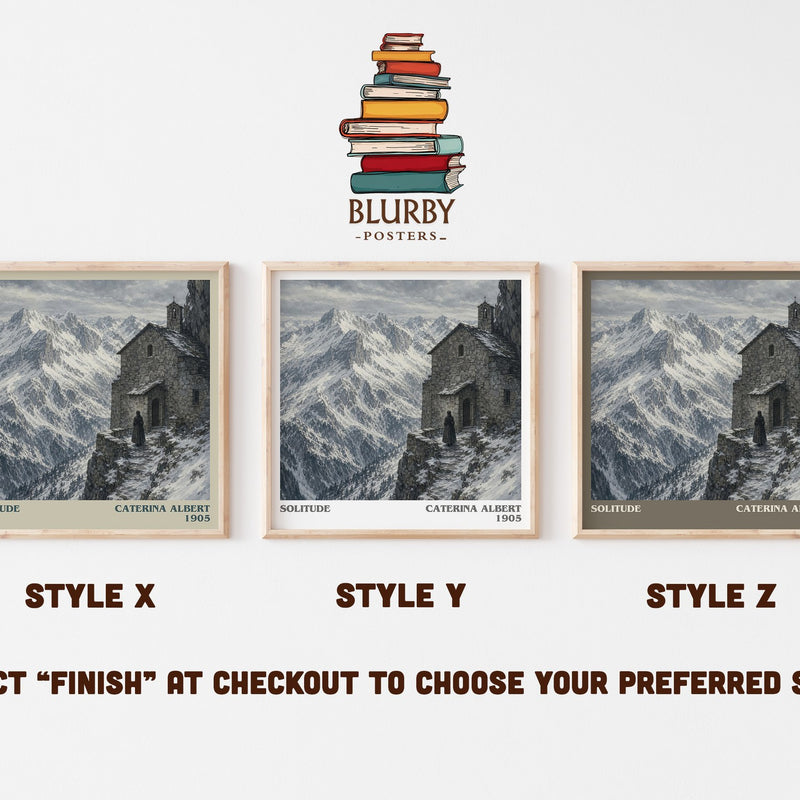 Solitude literary print in frame leaning in hallway – literary fiction wall art