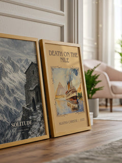 Solitude watercolour print framed by window – literary home decor
