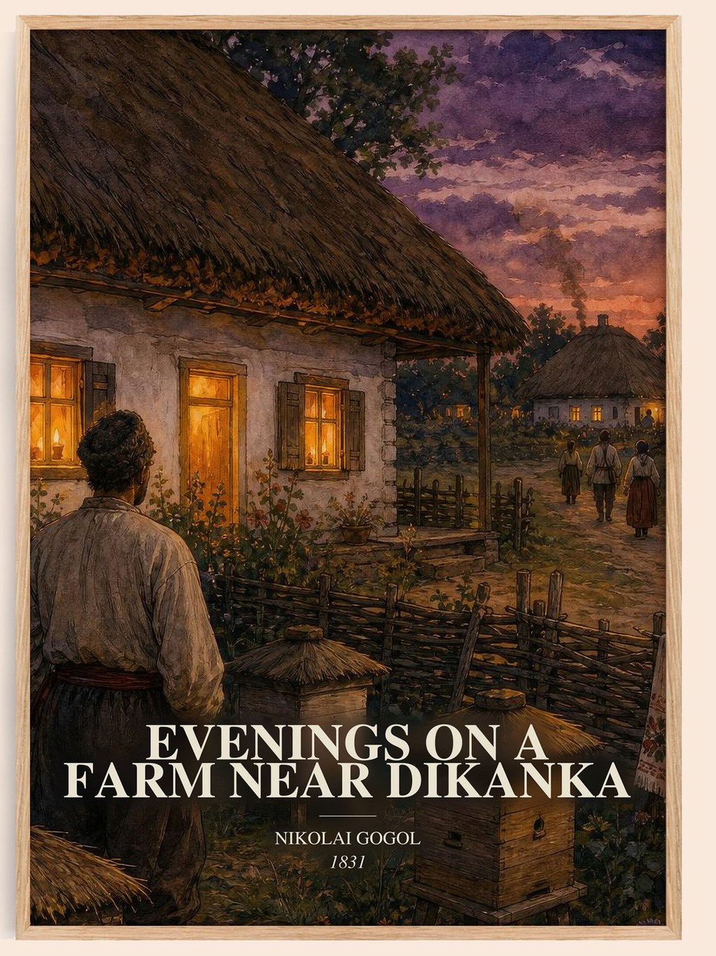 Evenings On A Farm Near Dikanka watercolour book poster by Nikolai Gogol – framed literary art print