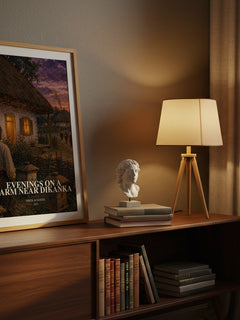 Evenings On A Farm Near Dikanka watercolour print on bookshelf – Nikolai Gogol fan gift