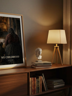 My Childhood watercolour print on bookshelf – Maxim Gorky fan gift