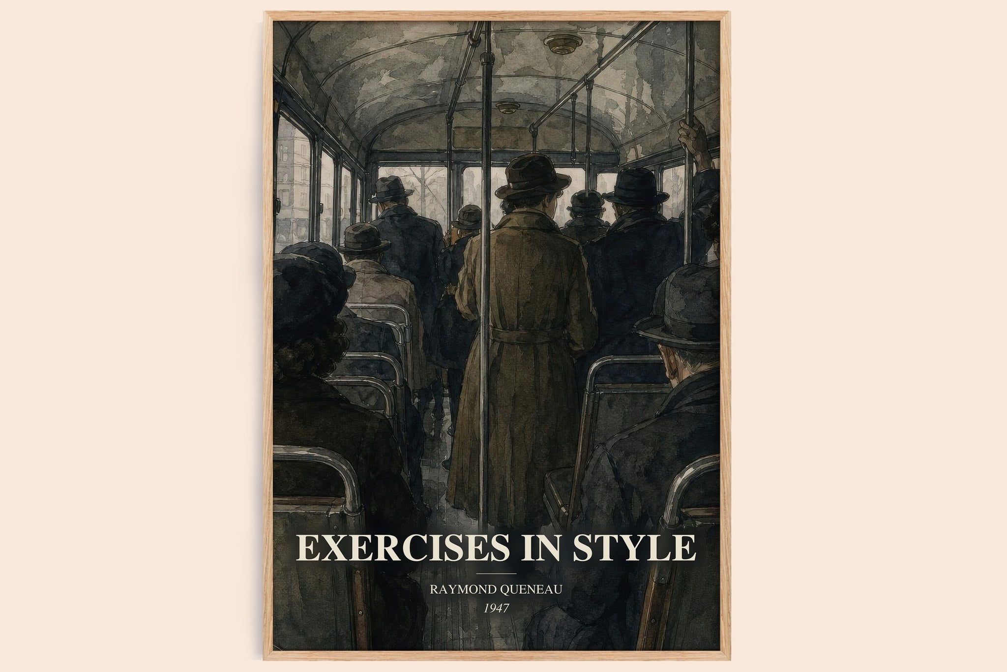 Exercises in Style Book Watercolour Illustration by Raymond Queneau