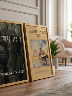 Exercises in Style watercolour print framed by window – literary home decor