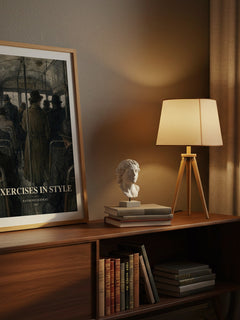 Exercises in Style watercolour print on bookshelf – Raymond Queneau fan gift